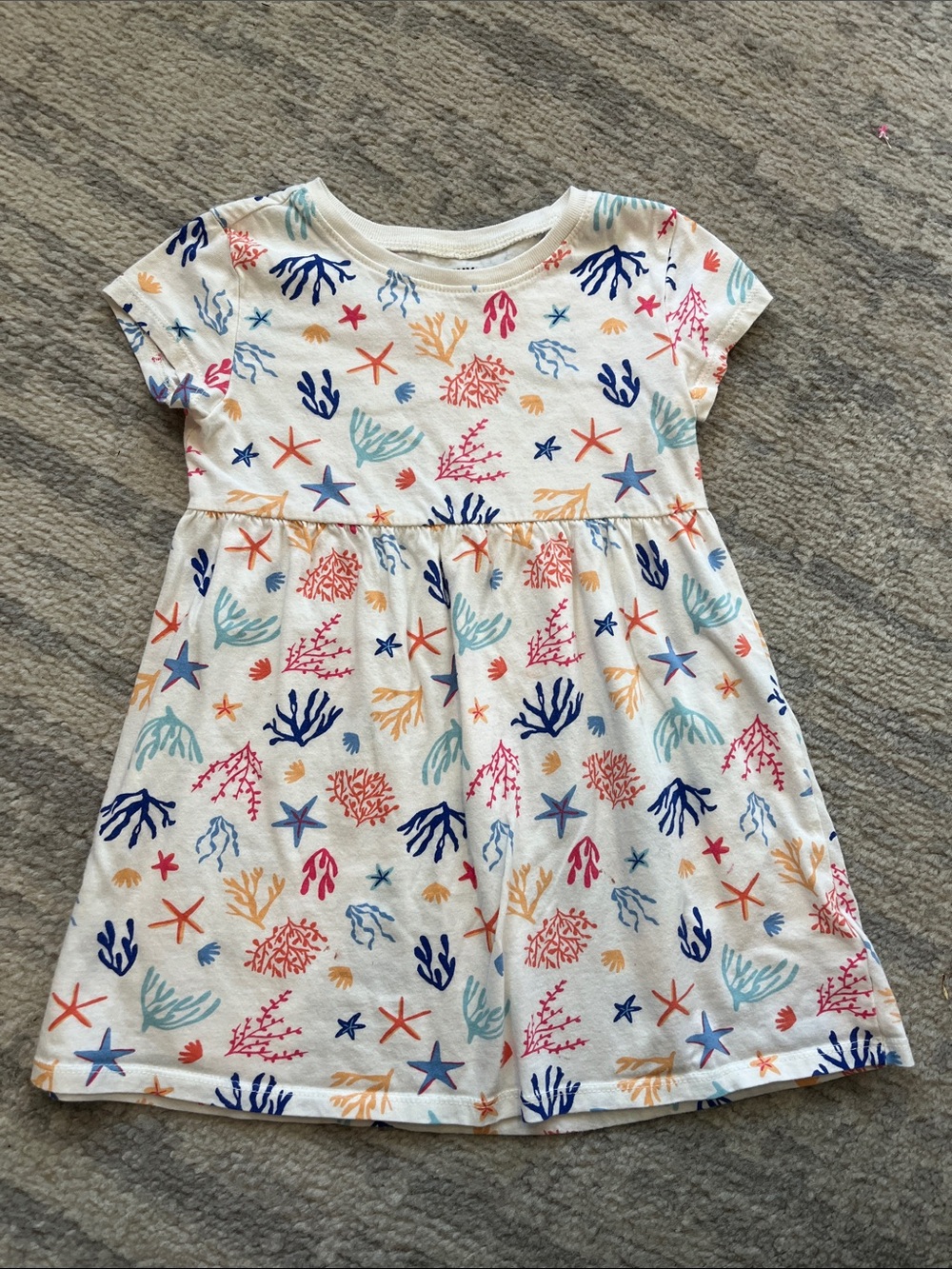 Old Navy White Dress with Multicolor Coral Reef Print